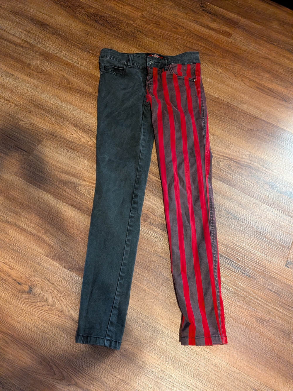 Royal Bones Black and Red Stripe Skinny Jeans - 3